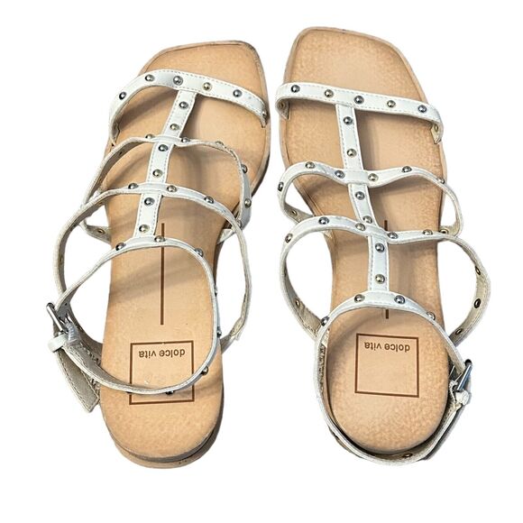 Dolce Vita White Studded Gladiator Sandals Size 7 - Picture 2 of 7